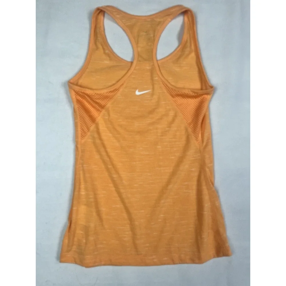 Nike Dri Fit Tank Top Women's Size XS Slim Fit Peach Orange Mesh Panel